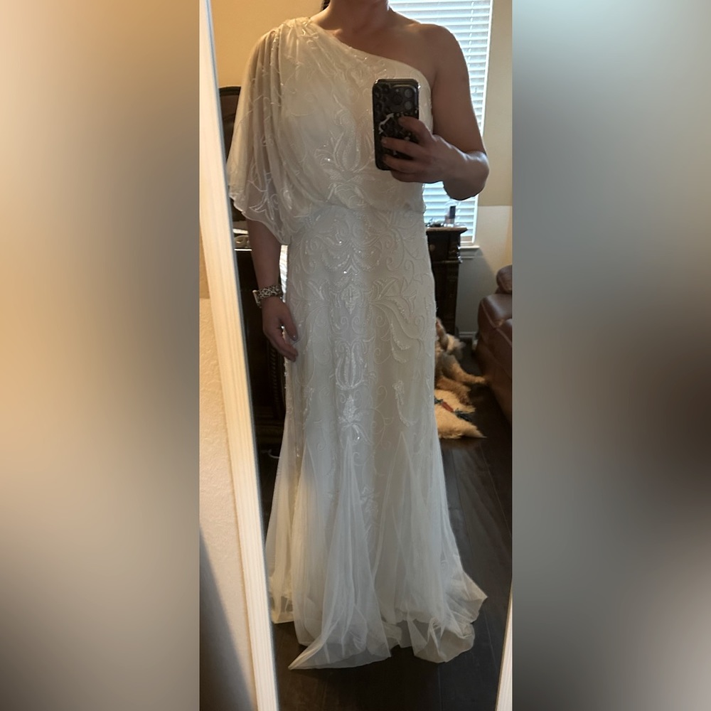 Gatsby style white formal gown